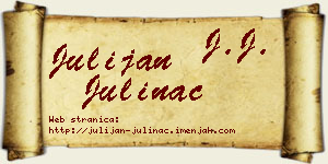 Julijan Julinac vizit kartica